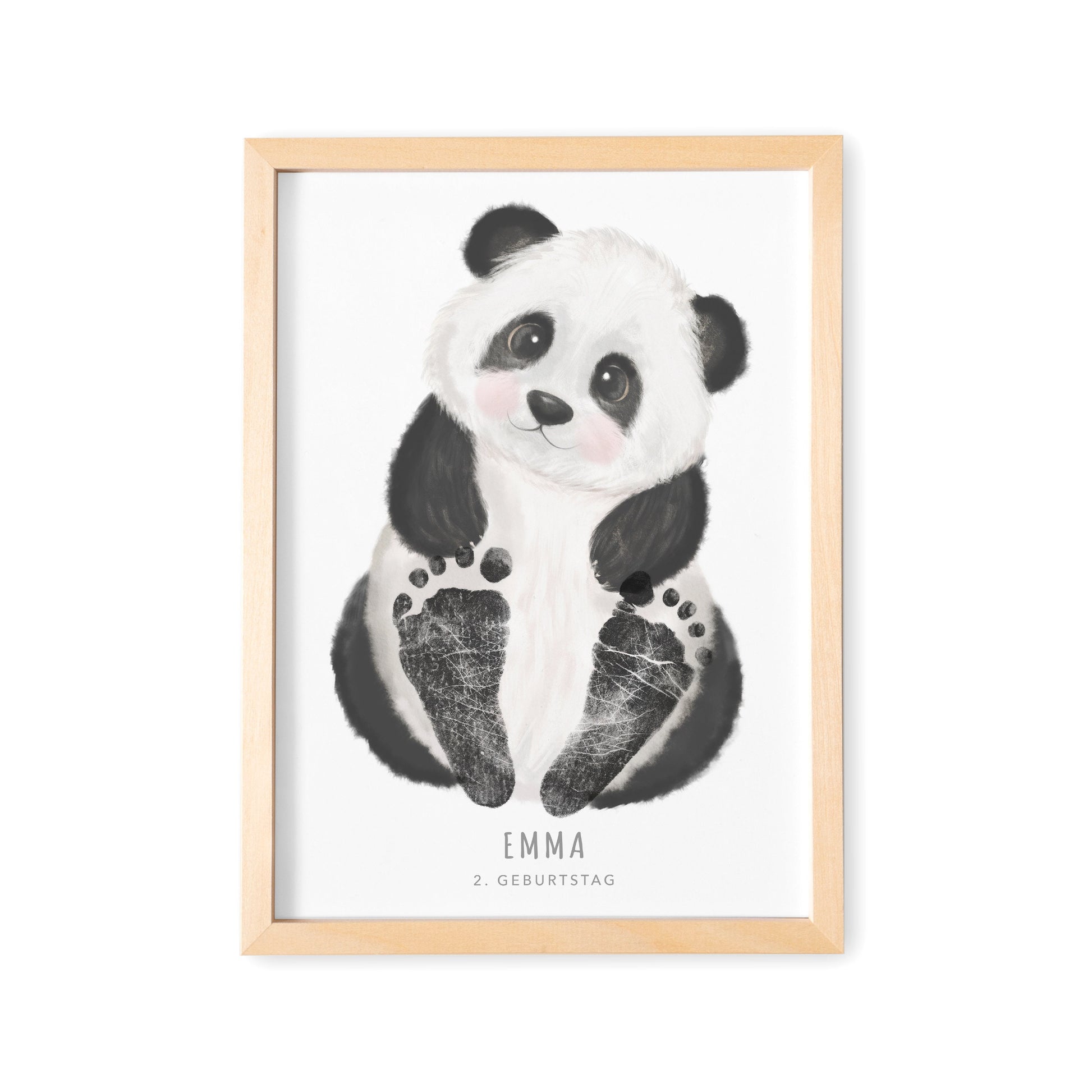 Fußabdrücke Baby Poster Panda Fußabdruck Babygeschenk Geschenk Zur Geburt Personalisiert