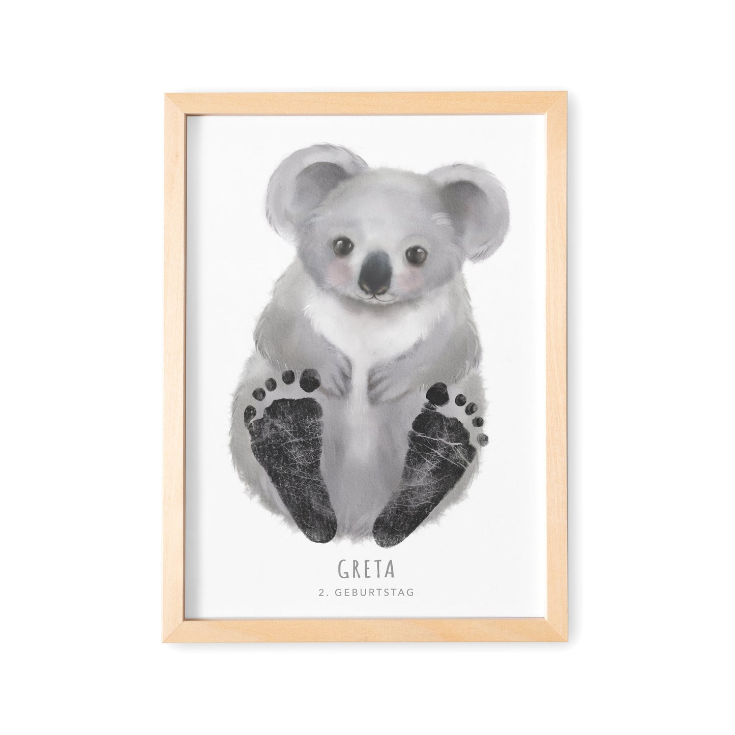Fußabdrücke Baby Poster Koala Fußabdruck Babygeschenk Geschenk Zur Geburt Personalisiert