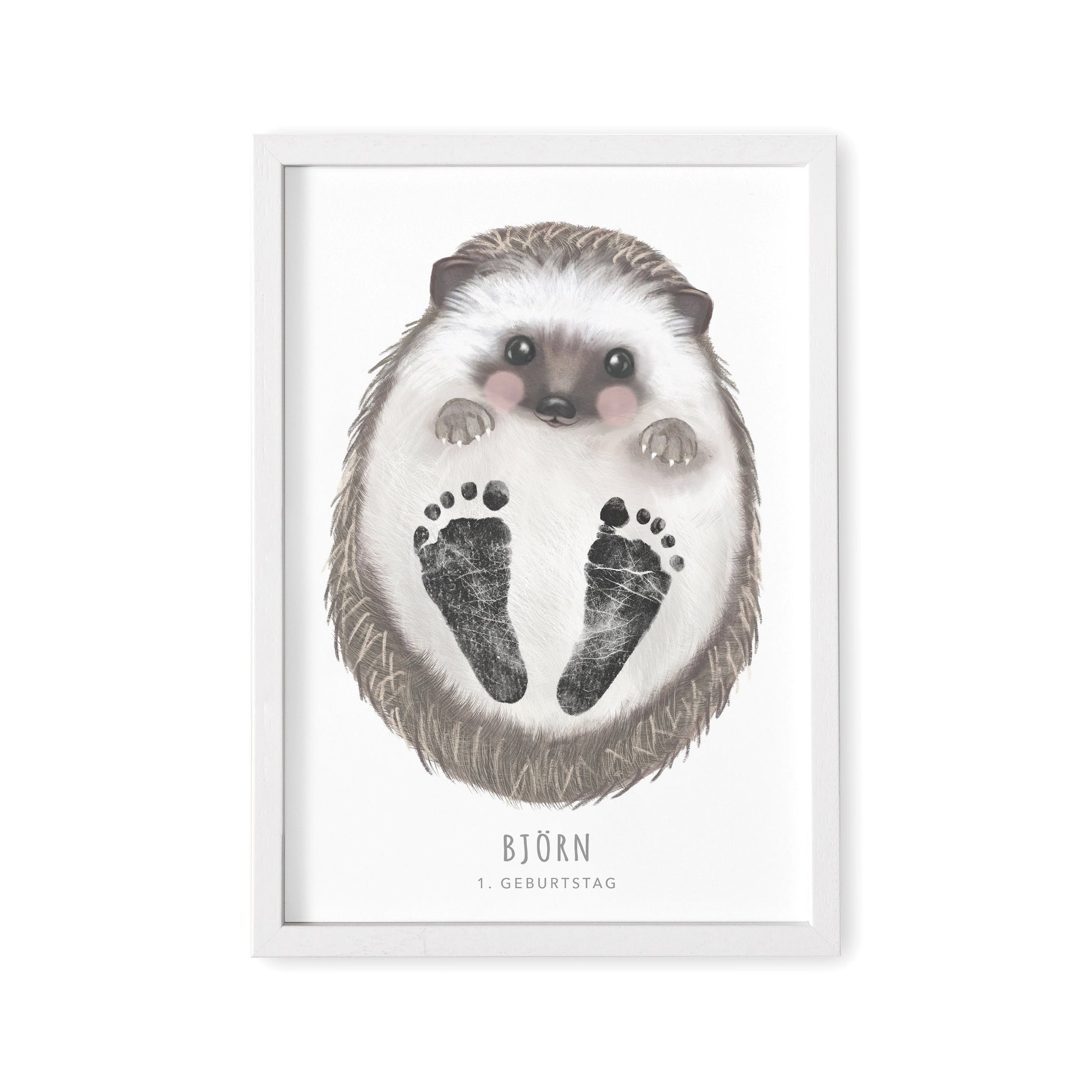 Fußabdrücke Baby Poster Igel Fußabdruck Babygeschenk Geschenk Zur Geburt Personalisiert