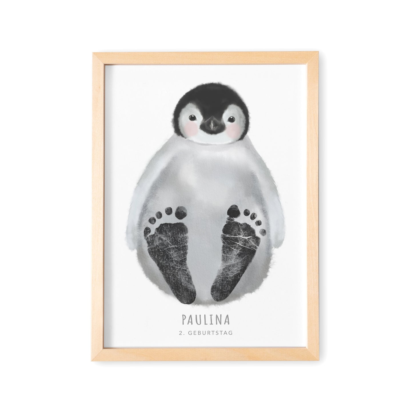 Fußabdrücke Baby Poster Pinguin Fußabdruck Babygeschenk Geschenk Zur Geburt Personalisiert