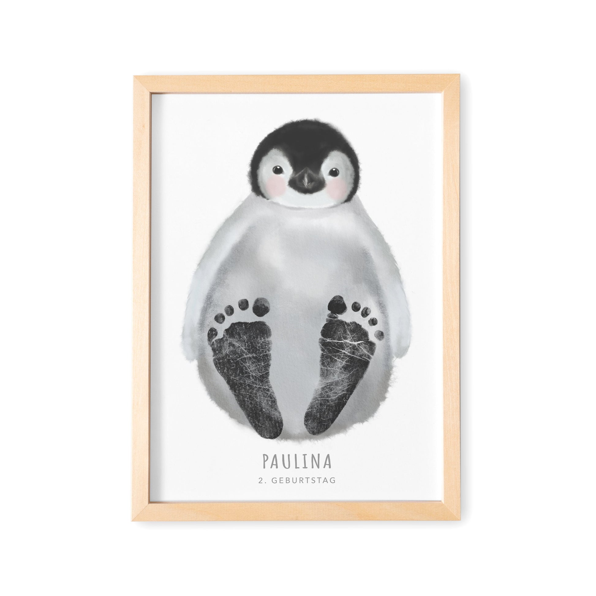 Fußabdrücke Baby Poster Pinguin Fußabdruck Babygeschenk Geschenk Zur Geburt Personalisiert