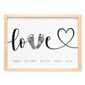 Fußabdrücke Baby Poster Personalisiertes Bild Fußabdruck 1. Geburtstag Geschenk Zur Geburt