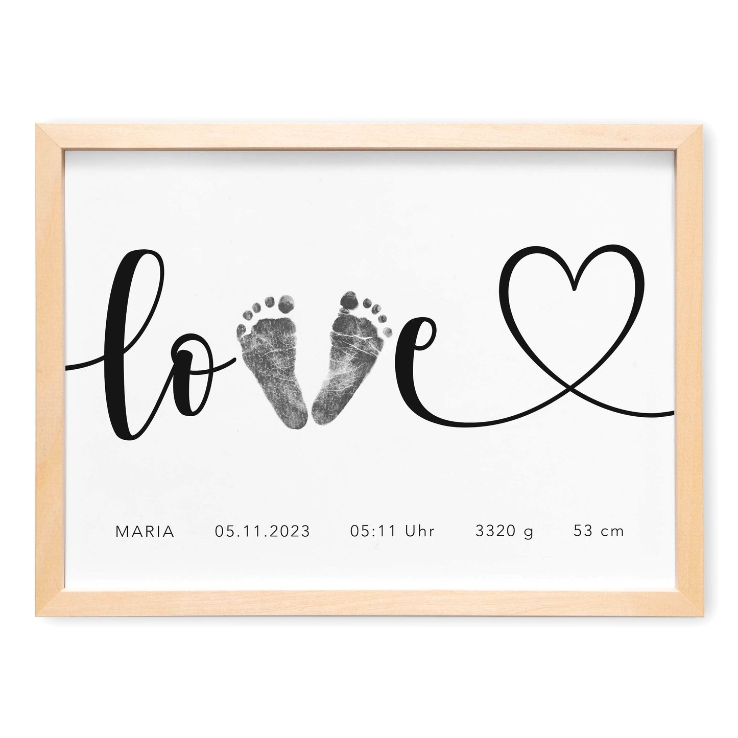 Fußabdrücke Baby Poster Personalisiertes Bild Fußabdruck 1. Geburtstag Geschenk Zur Geburt