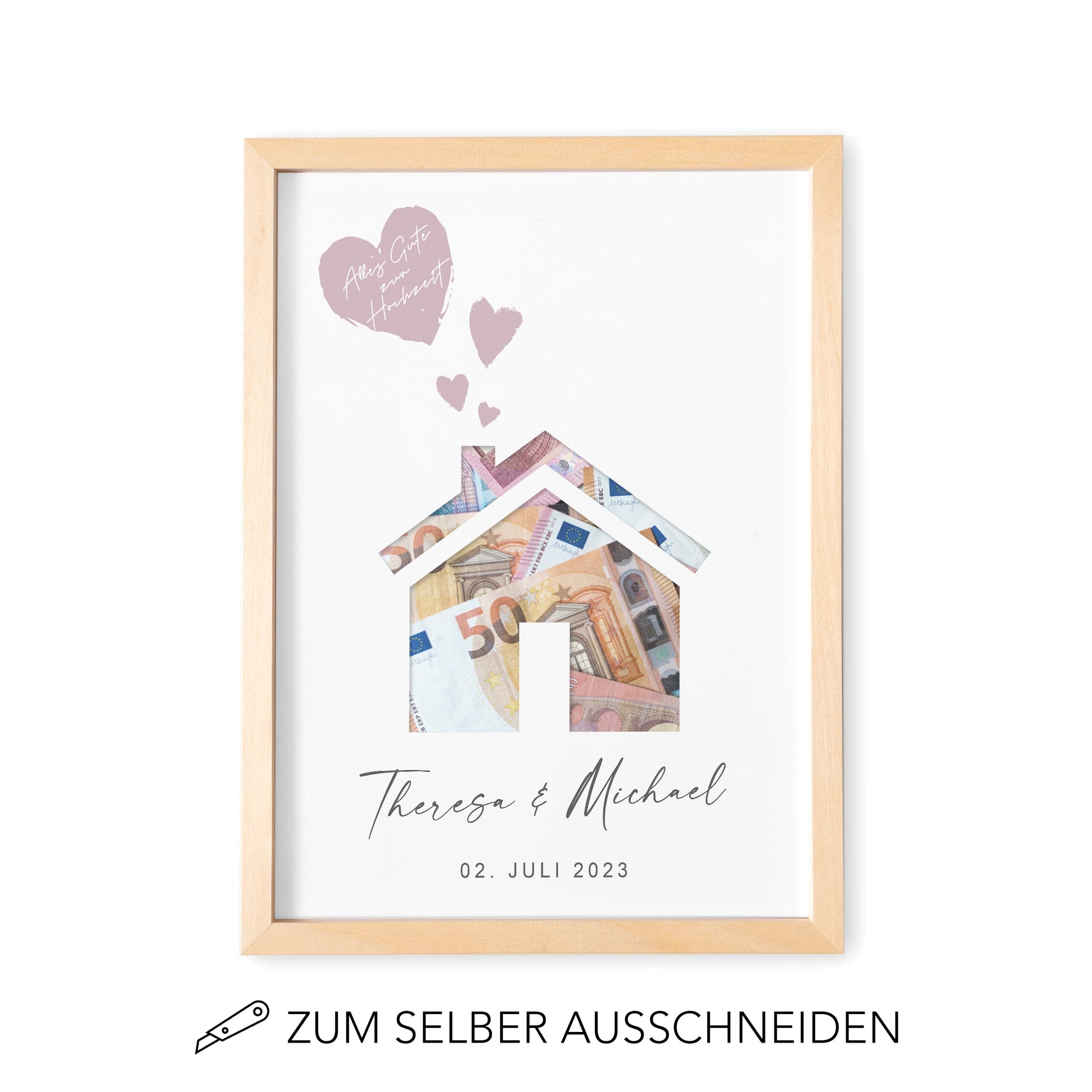 Hochzeitsgeschenk Geldgeschenk Zur Hochzeit Personalisierbares Poster Haus Geld Geschenk