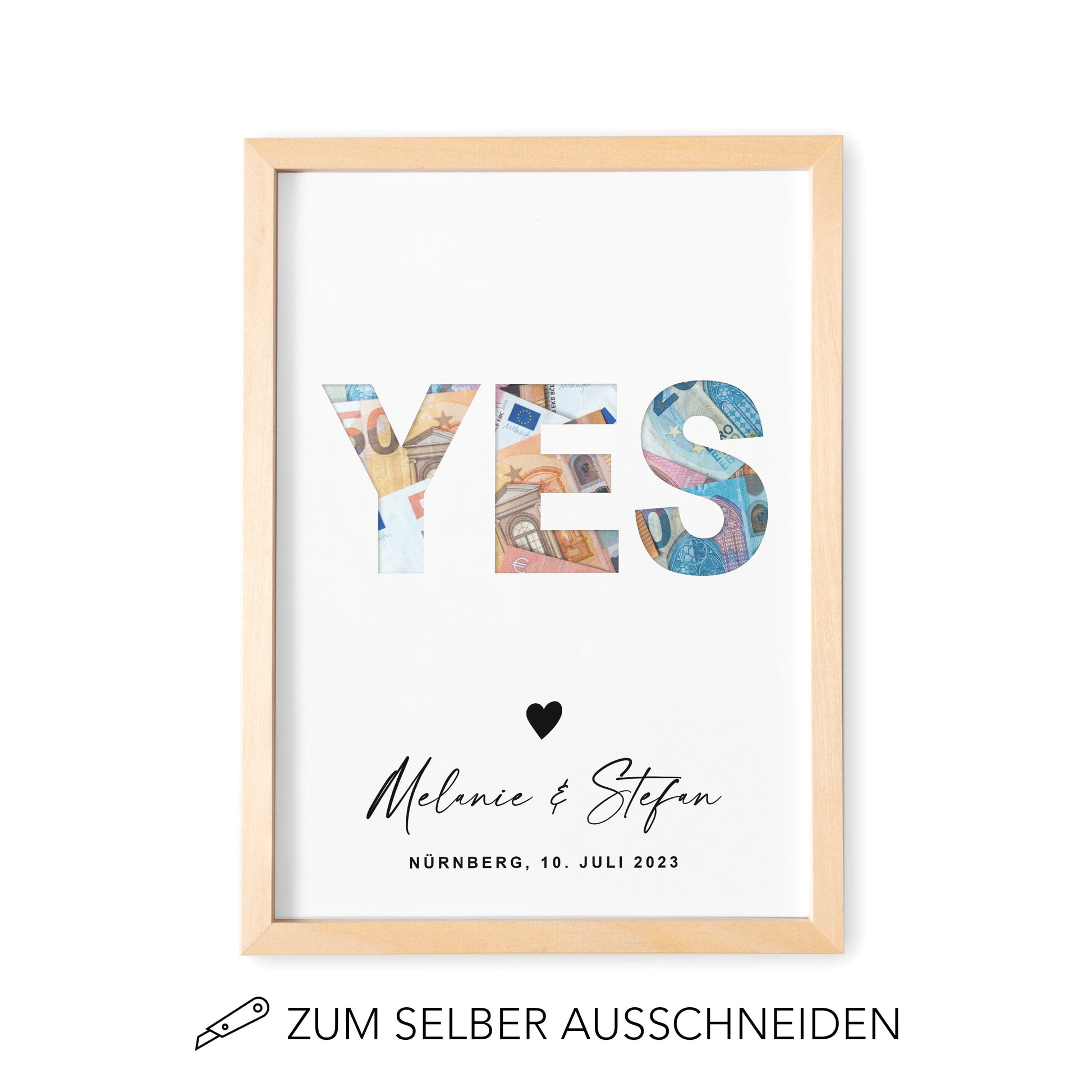 Geldgeschenk Hochzeit Hochzeitsgeschenk Geld Personalisiertes Poster YES Geld Geschenk Zur Hochzeit