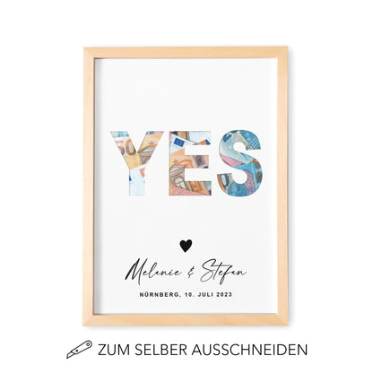 Geldgeschenk Hochzeit Hochzeitsgeschenk Geld Personalisiertes Poster YES Geld Geschenk Zur Hochzeit