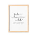 Familie Poster Familienposter Bild Spruch "Familie Ist Wo Leben Beginnt und Liebe Niemals Endet"