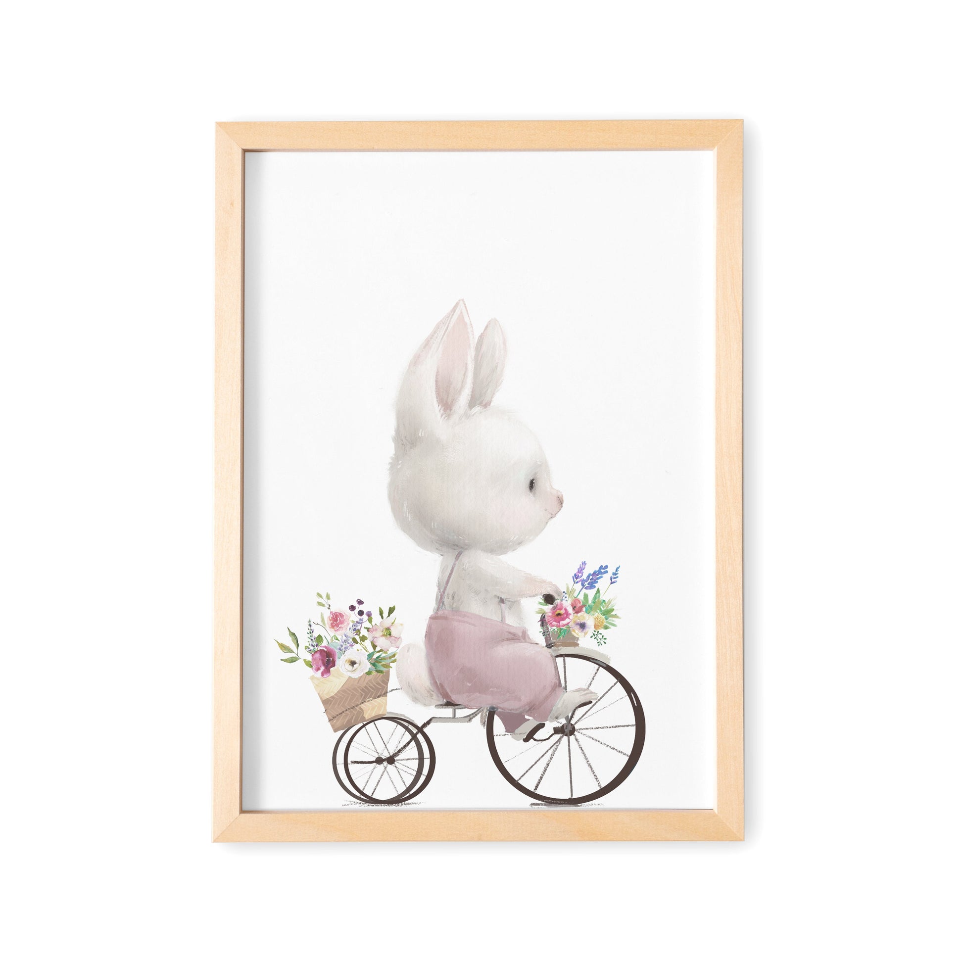 Poster Kinderzimmer Hase Auf Fahrrad Bild Babyzimmer Deko Mädchen