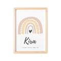 Geburtsposter Mädchen Mit Regenbogen Babyposter Personalisiertes Poster Zur Geburt