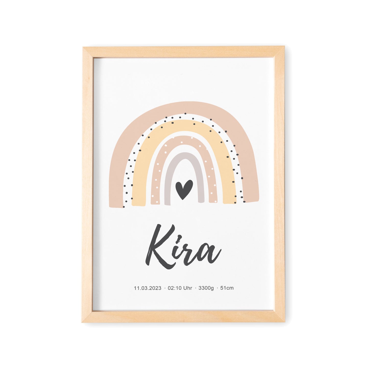 Geburtsposter Mädchen Mit Regenbogen Babyposter Personalisiertes Poster Zur Geburt