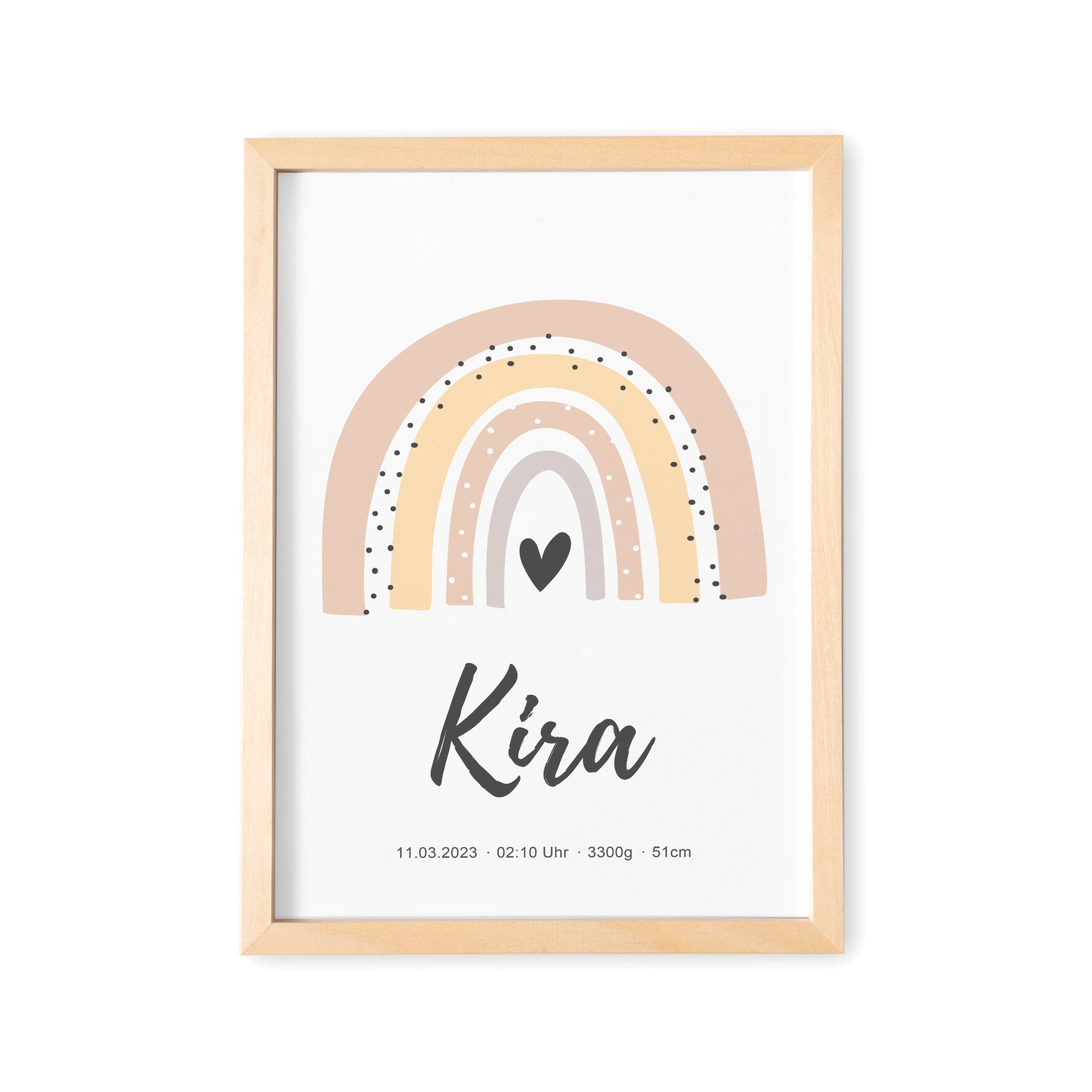 Geburtsposter Mädchen Mit Regenbogen Babyposter Personalisiertes Poster Zur Geburt