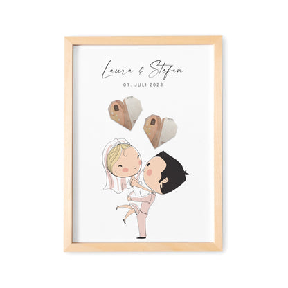 Geldgeschenk Hochzeit Hochzeitsgeschenk Geld Poster Mit Personalisiertem Brautpaar