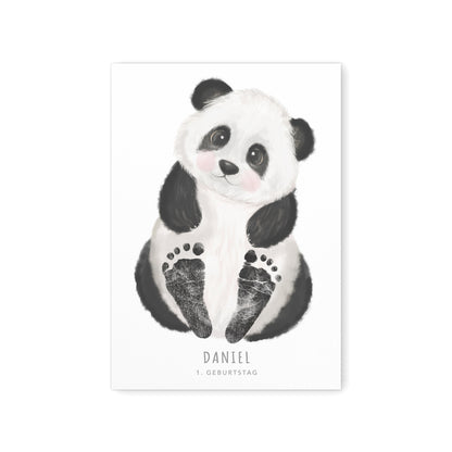 Fußabdrücke Baby Poster Panda Fußabdruck Babygeschenk Geschenk Zur Geburt Personalisiert