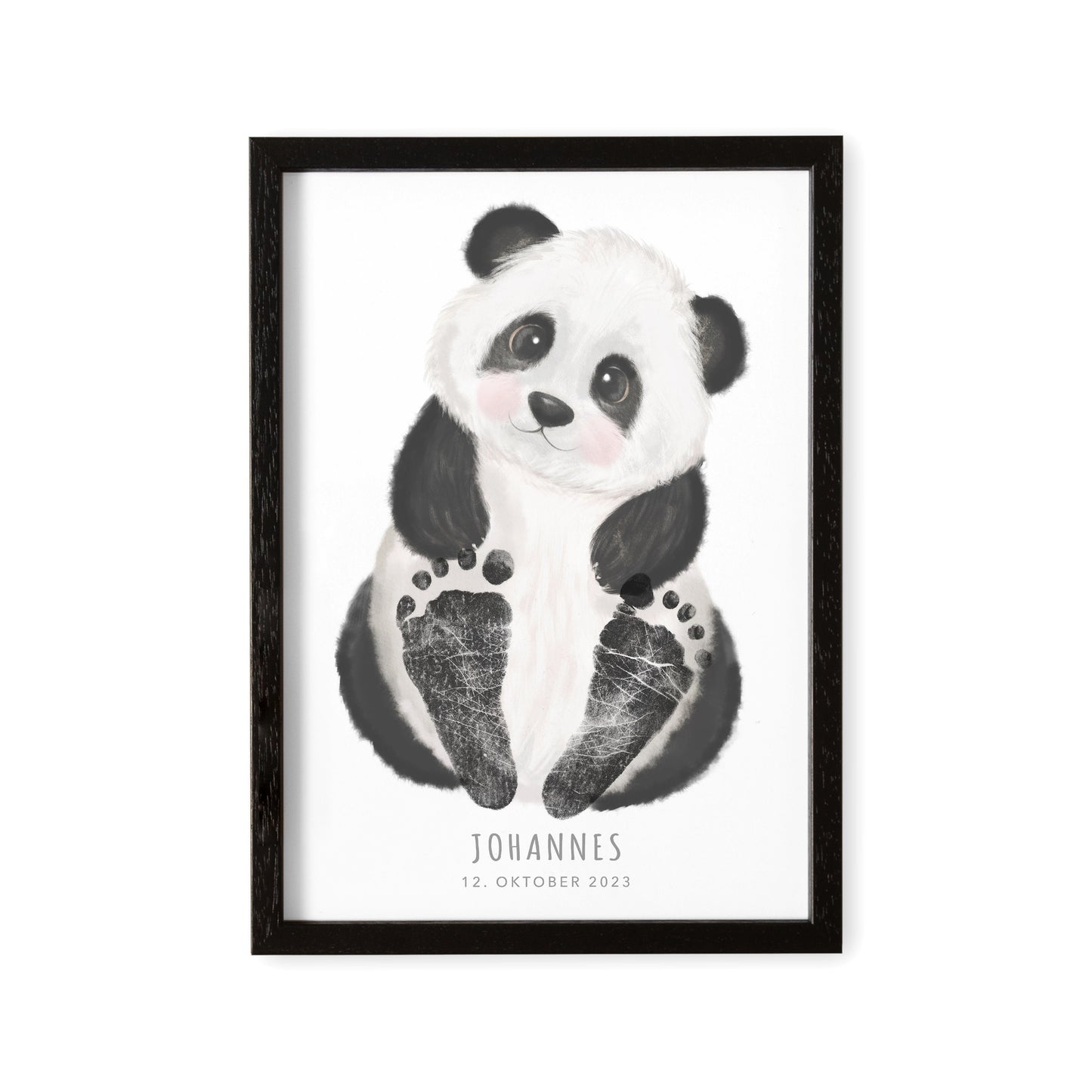 Fußabdrücke Baby Poster Panda Fußabdruck Babygeschenk Geschenk Zur Geburt Personalisiert