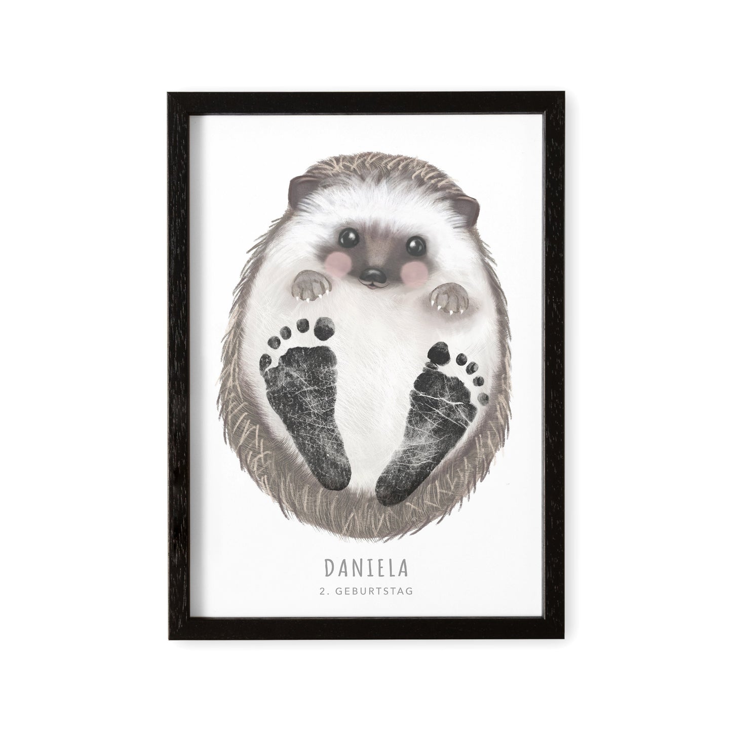 Fußabdrücke Baby Poster Igel Fußabdruck Babygeschenk Geschenk Zur Geburt Personalisiert