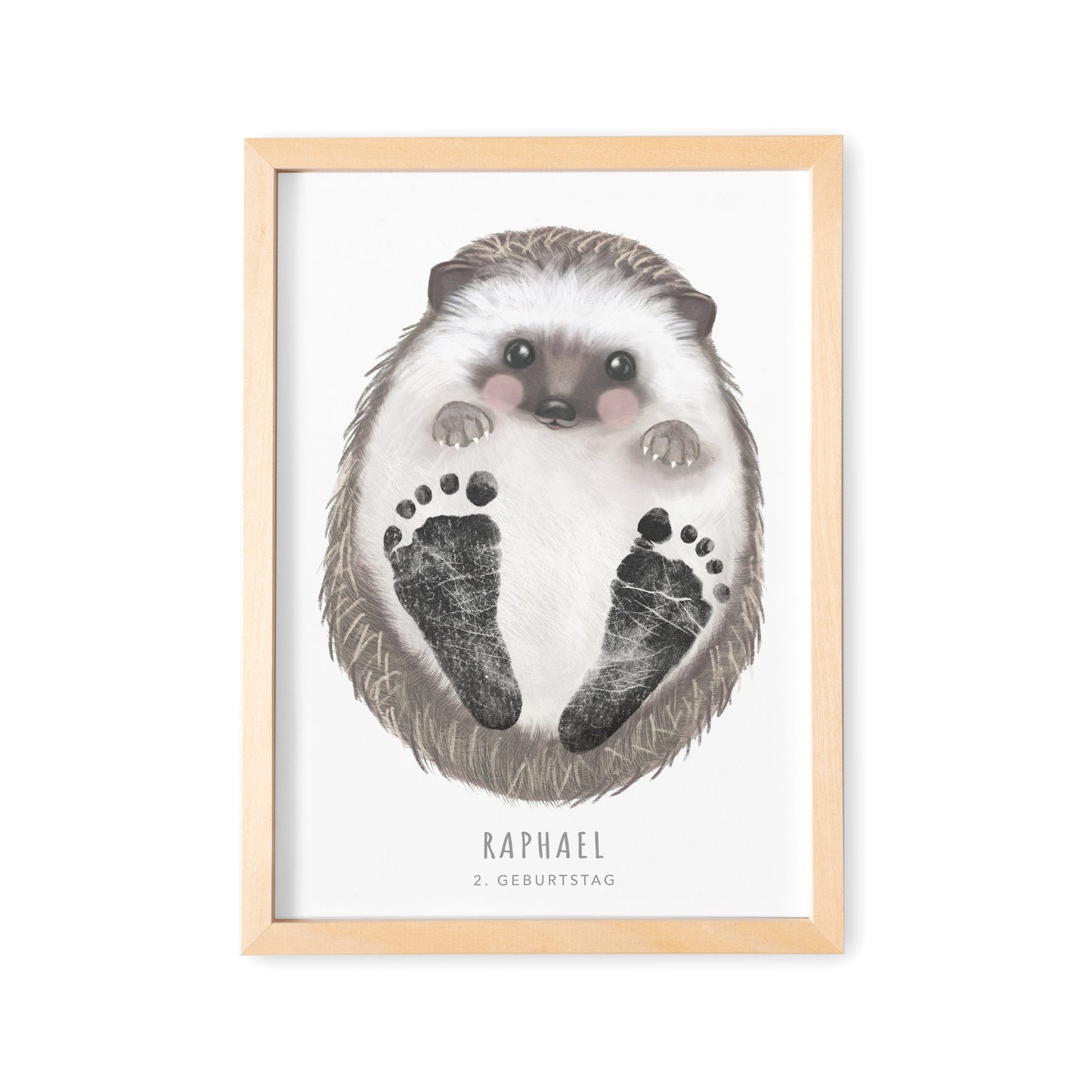 Fußabdrücke Baby Poster Igel Fußabdruck Babygeschenk Geschenk Zur Geburt Personalisiert