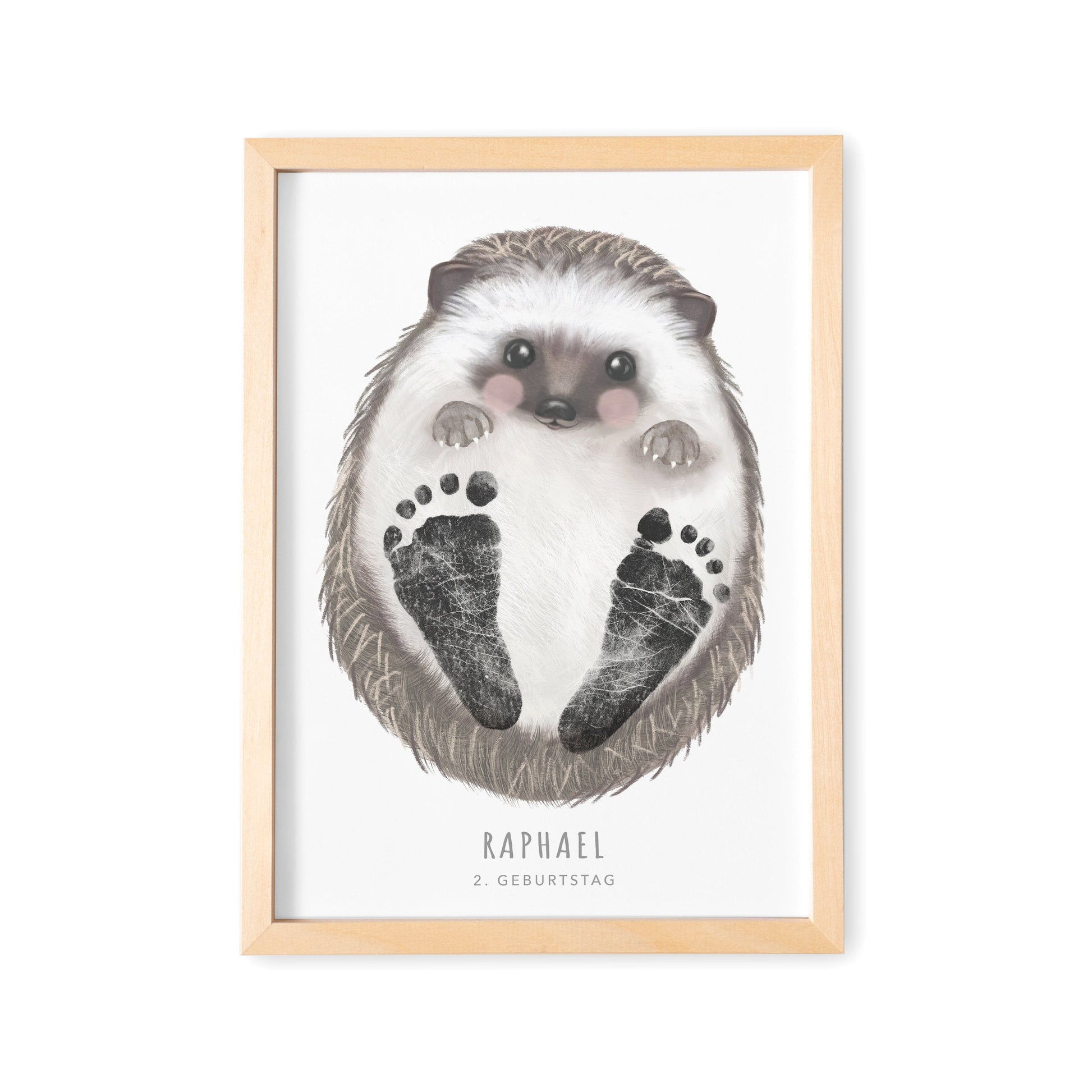 Fußabdrücke Baby Poster Igel Fußabdruck Babygeschenk Geschenk Zur Geburt Personalisiert