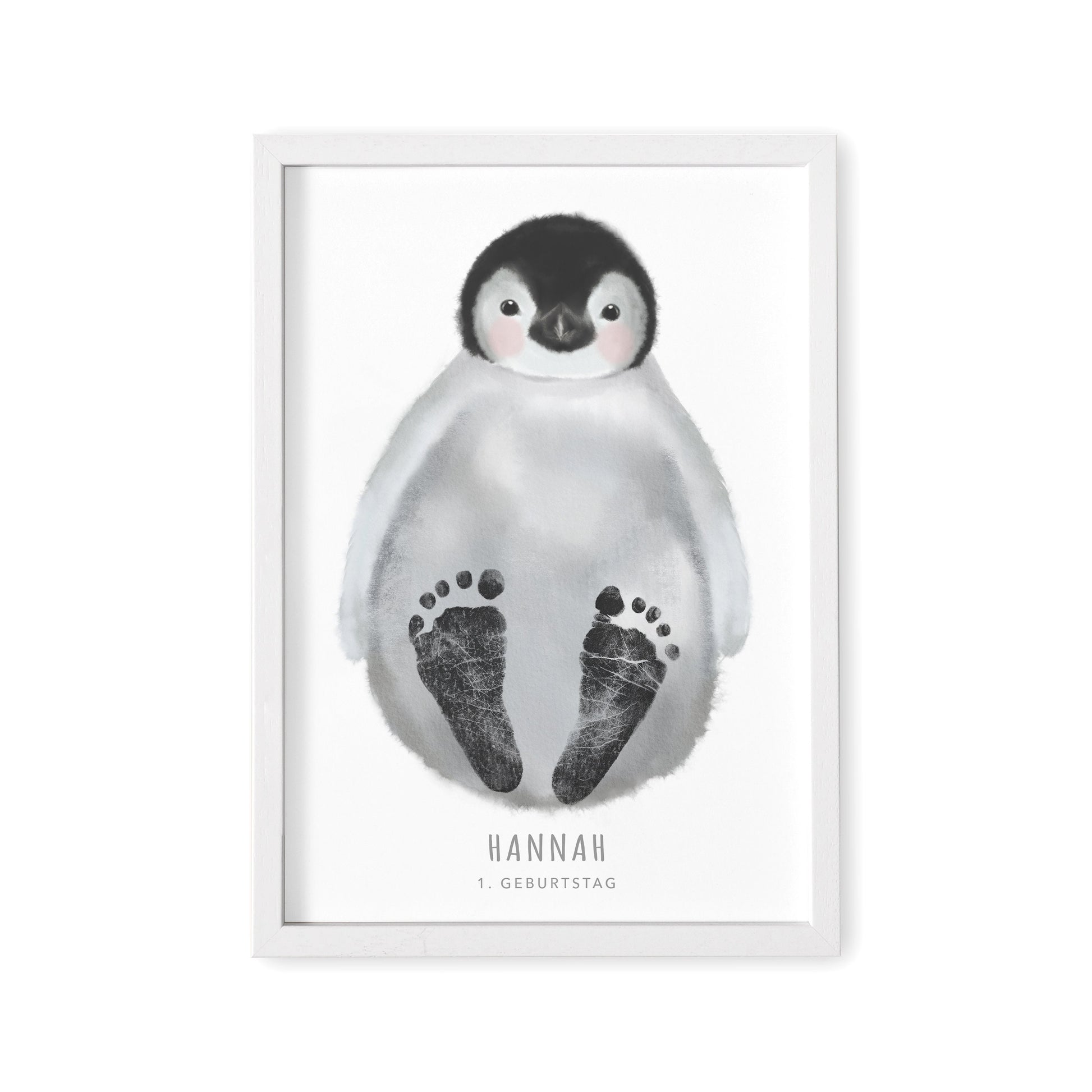 Fußabdrücke Baby Poster Pinguin Fußabdruck Babygeschenk Geschenk Zur Geburt Personalisiert