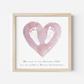 Fußabdruck Baby Poster Personalisiertes Fußabdrücke Bild Geschenk Zur Geburt (30x30 cm OHNE RAHMEN)