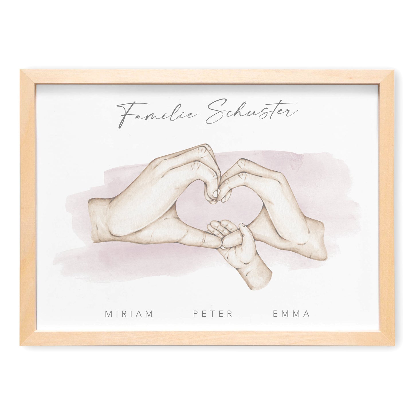 Herz Hände Familienposter Personalisiertes Bild & Geschenk Für Die Familie