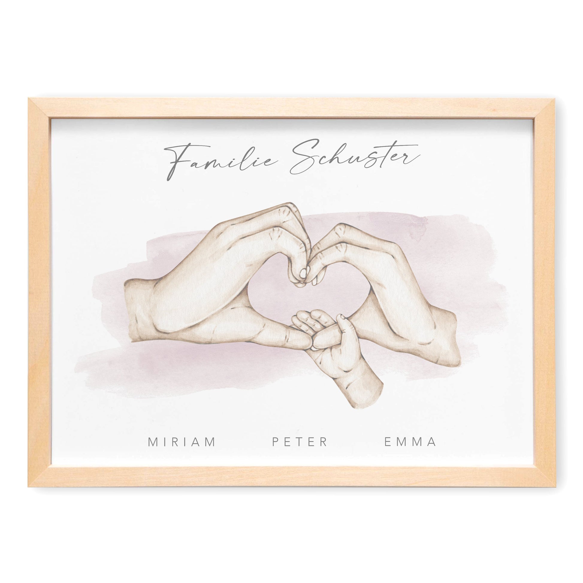 Herz Hände Familienposter Personalisiertes Bild & Geschenk Für Die Familie