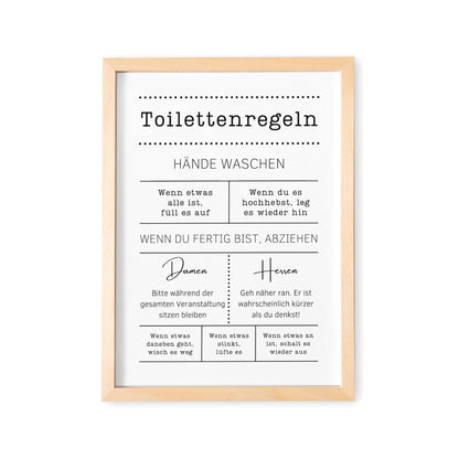 Toilettenregeln Bild Badezimmer Poster Gäste WC Deko Für Die Toilette