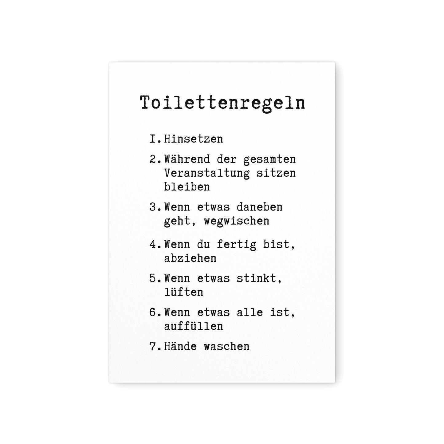 Toilettenregeln Bild Badezimmer Poster Gäste WC Deko Für Die Toilette