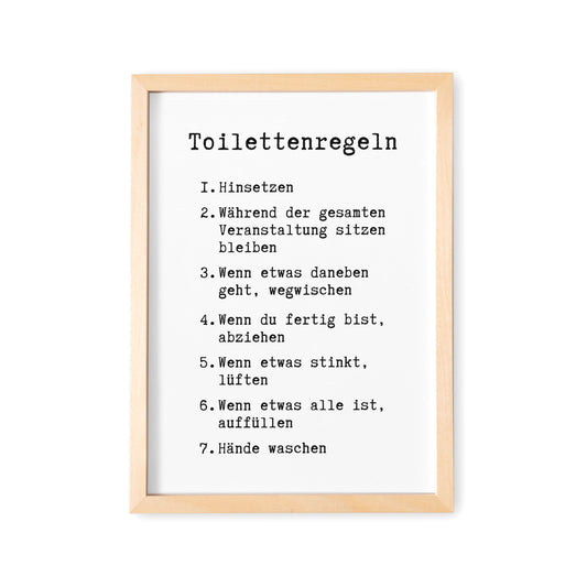 Toilettenregeln Bild Badezimmer Poster Gäste WC Deko Für Die Toilette