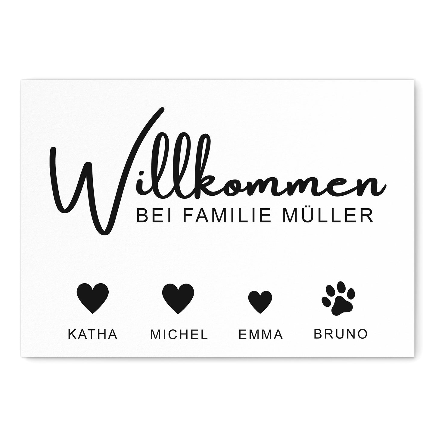 Hund & Katze Familienposter Personalisiertes Bild Für Die Familie Mit Haustier