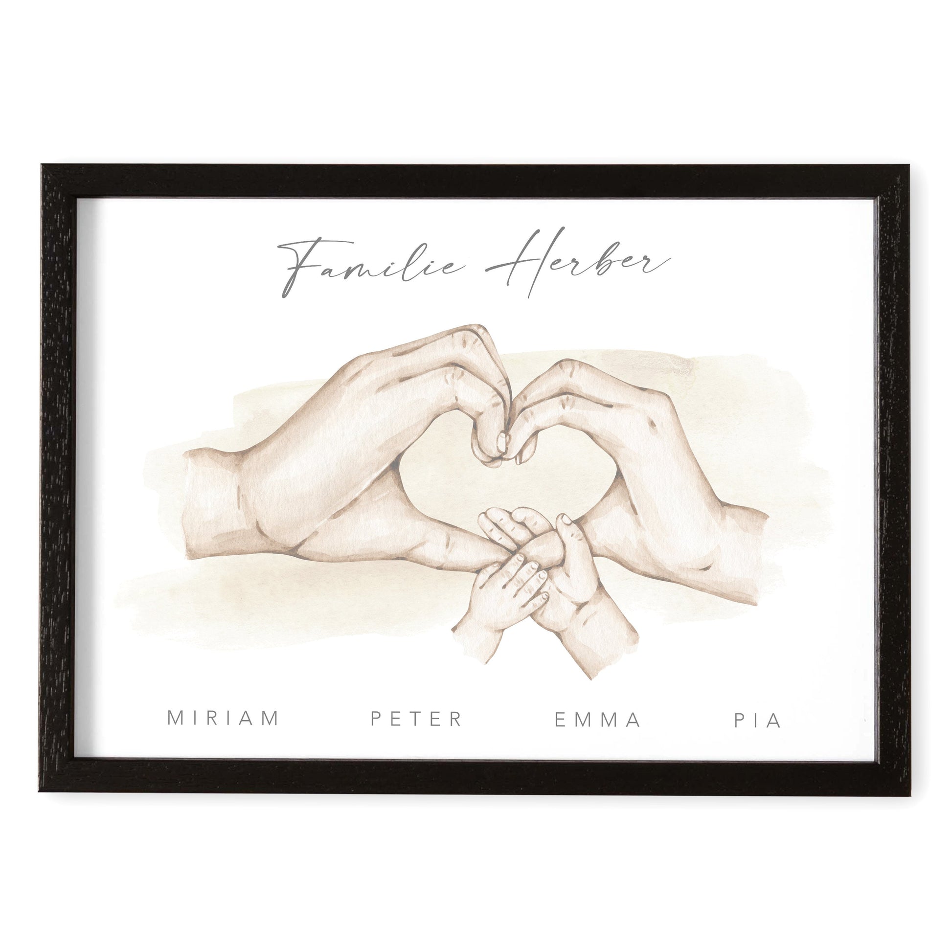 Herz Hände Familienposter Personalisiertes Bild & Geschenk Für Die Familie