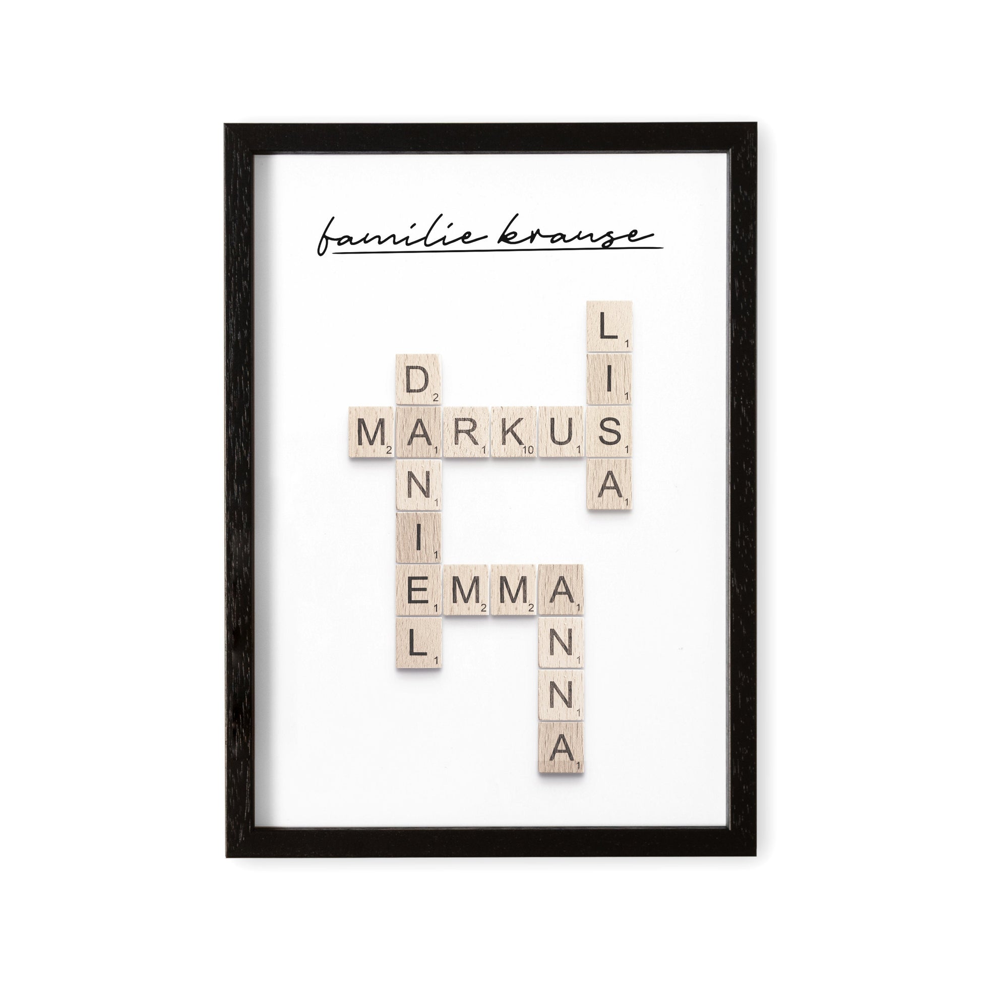 Scrabble Buchstaben Familienposter Personalisiertes Kreuzworträtsel Bild Für Die Familie