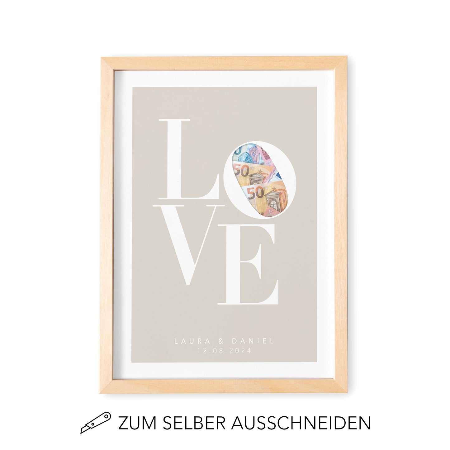 Geld Geschenk Zur Hochzeit Personalisiertes Bild "Love" Hochzeitsgeschenk