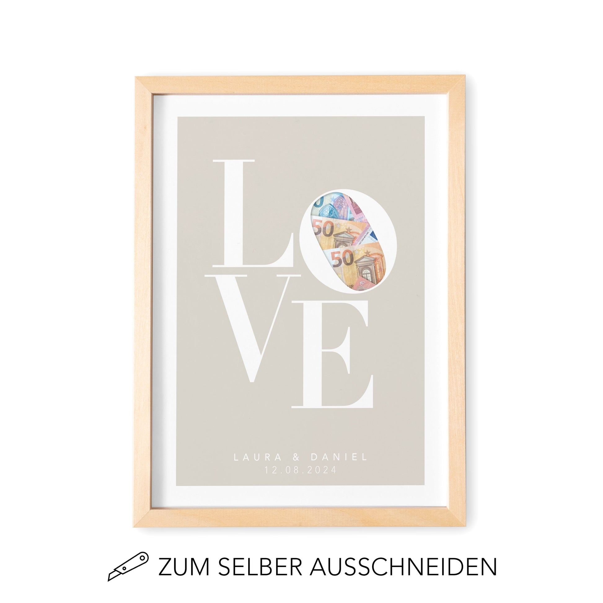 Geld Geschenk Zur Hochzeit Personalisiertes Bild "Love" Hochzeitsgeschenk