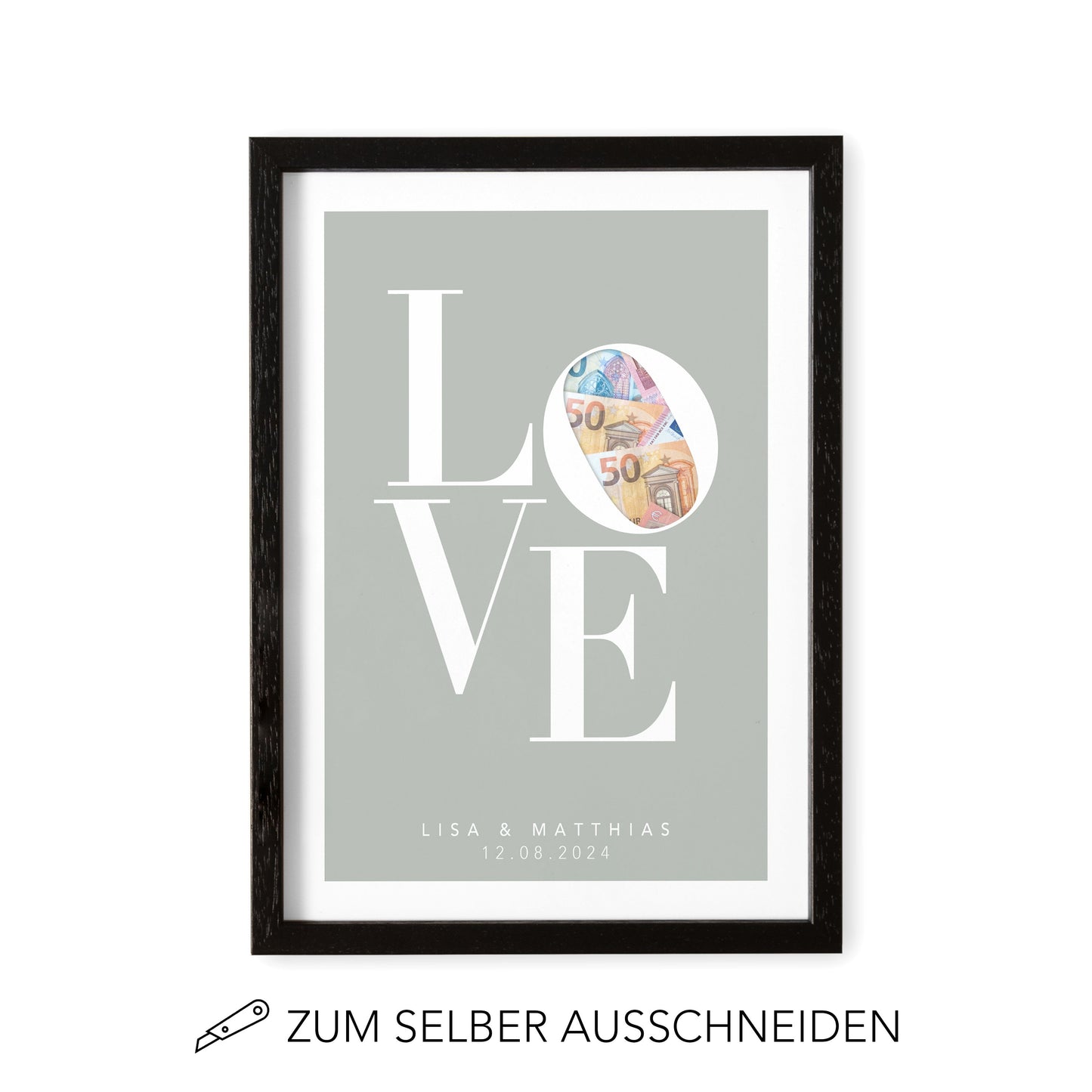 Geld Geschenk Zur Hochzeit Personalisiertes Bild "Love" Hochzeitsgeschenk