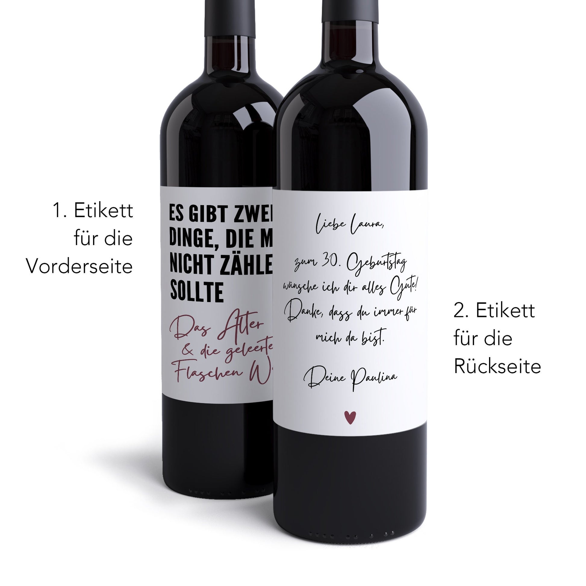 Personalisierte Wein Flaschen Etiketten Geburtstagsgeschenk Freundin G –  DEL MÀ
