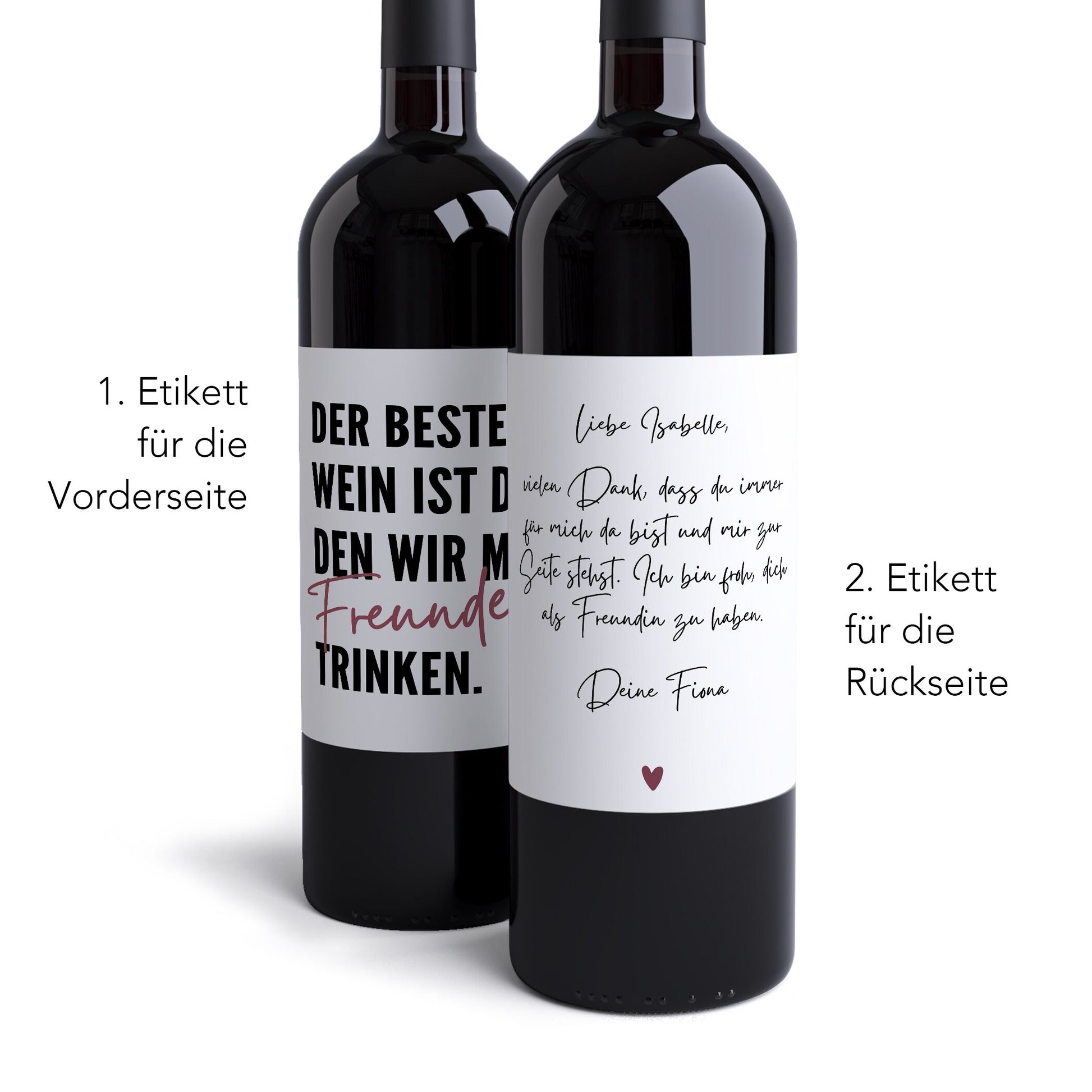 Wein Etiketten Personalisiert Freundinnen Geschenk Zum Geburtstag Flas –  DEL MÀ
