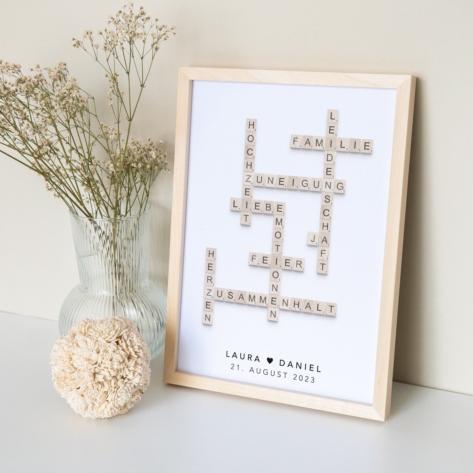 Hochzeitsgeschenk Personalisiertes Scrabble Poster Bild Zur Hochzeit Hochzeitstag