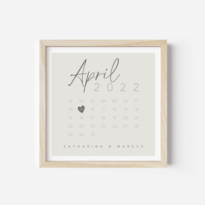 Jahrestag Poster Personalisiertes Bild Zum Hochzeitstag Jahrestagsgeschenk (OHNE RAHMEN)