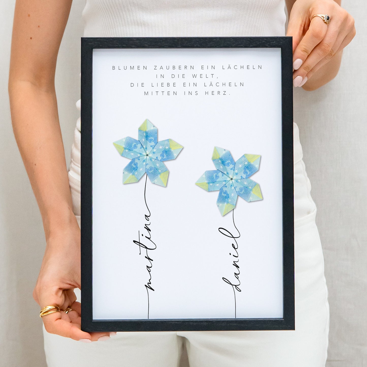Geldgeschenk Hochzeit Blumen Bild Personalisiertes Hochzeitsgeschenk Mit Geld