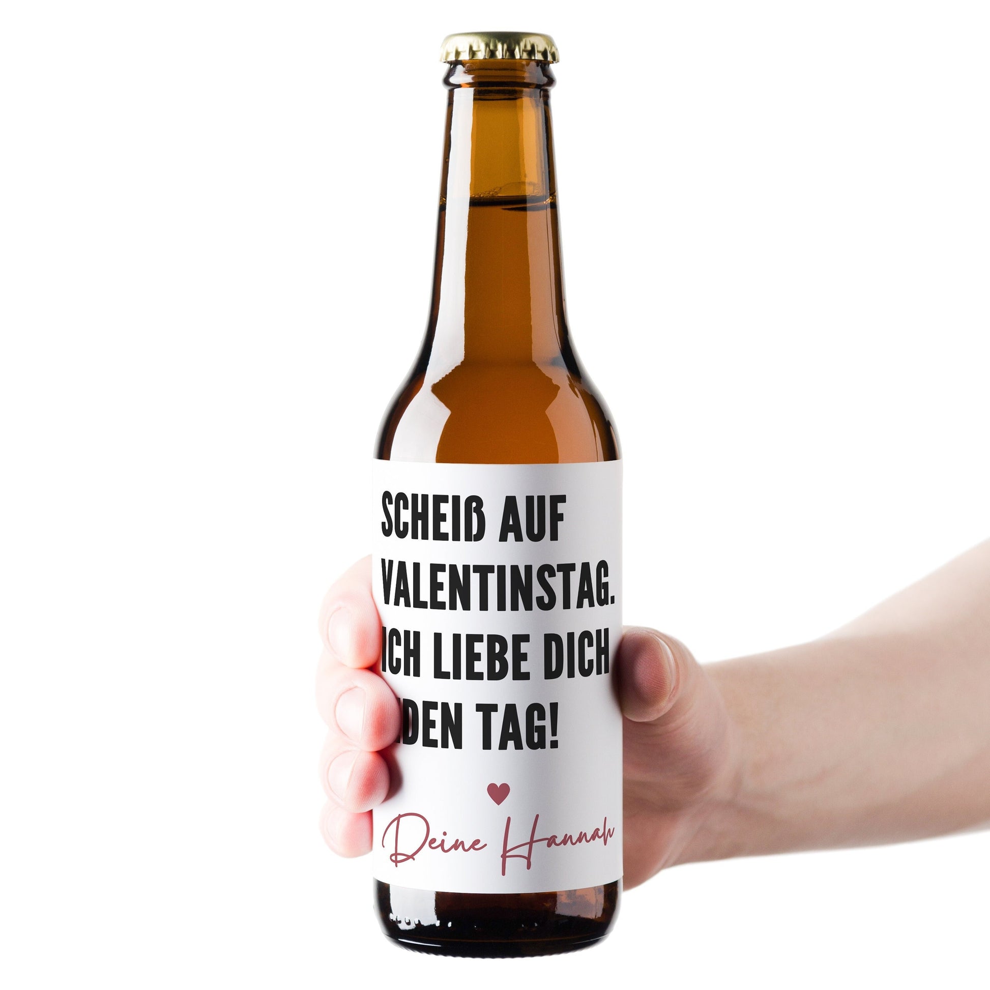 Personalisiertes Bier Flaschen Etikett Scheiß auf Valentinstag Valen –  DEL MÀ