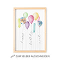 Geldgeschenk Geburtstag Kind Personalisiertes Bild Poster mit Luftballons Geburtstagsgeschenk Geld