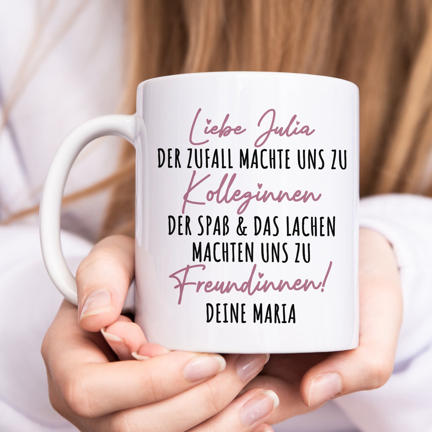 Der Zufall machte uns zu Kolleginnen Tasse Personalisiert Name Arbeitskollegin Abschied Freundinnen Geschenk