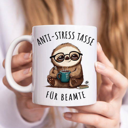 Beamten Tasse für Verbeamtung Kaffeetasse mit Spruch & Faultier lustiges Geschenk Kollegin und Kollegen
