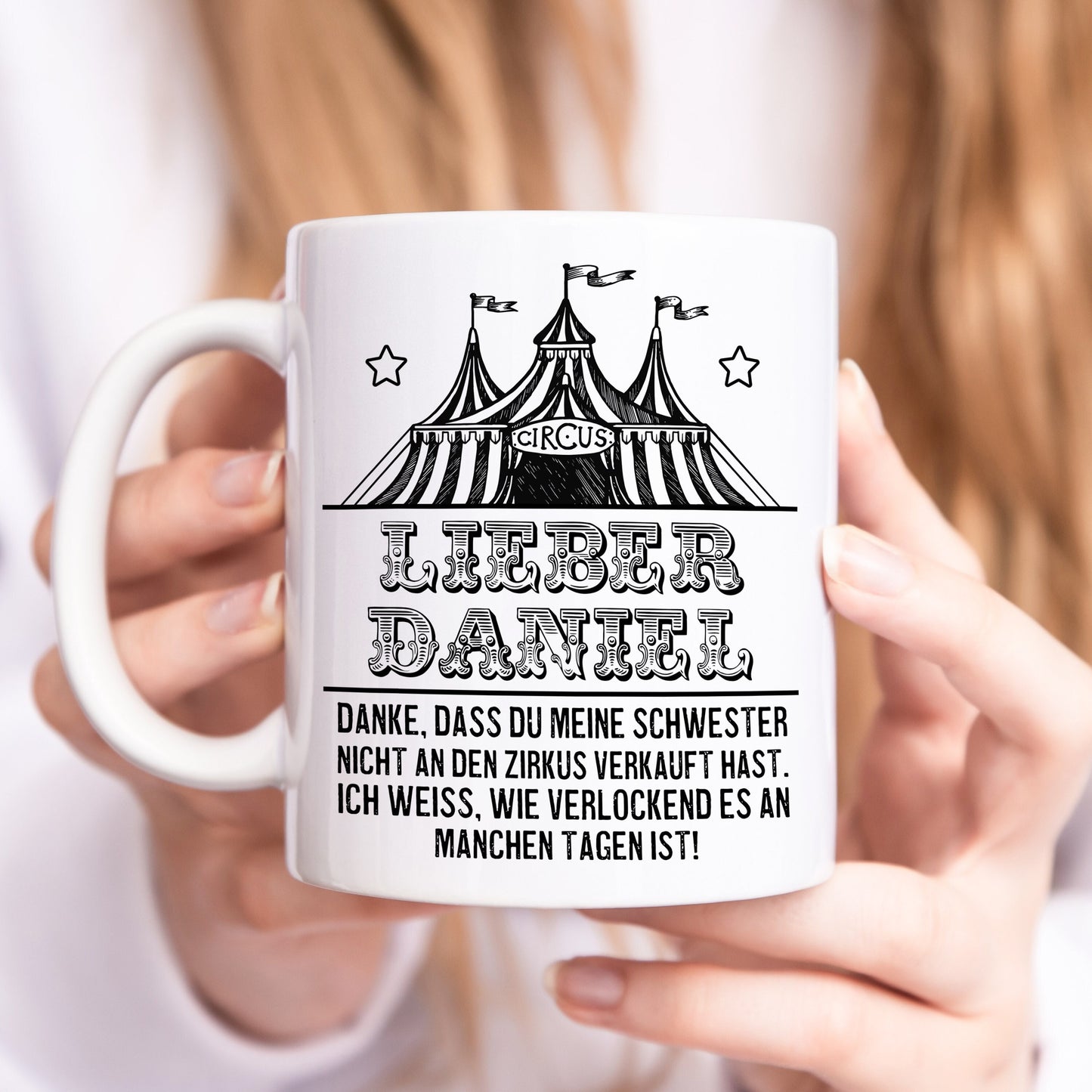 Schwager Geschenk personalisierte Tasse mit lustigem Spruch Zirkus