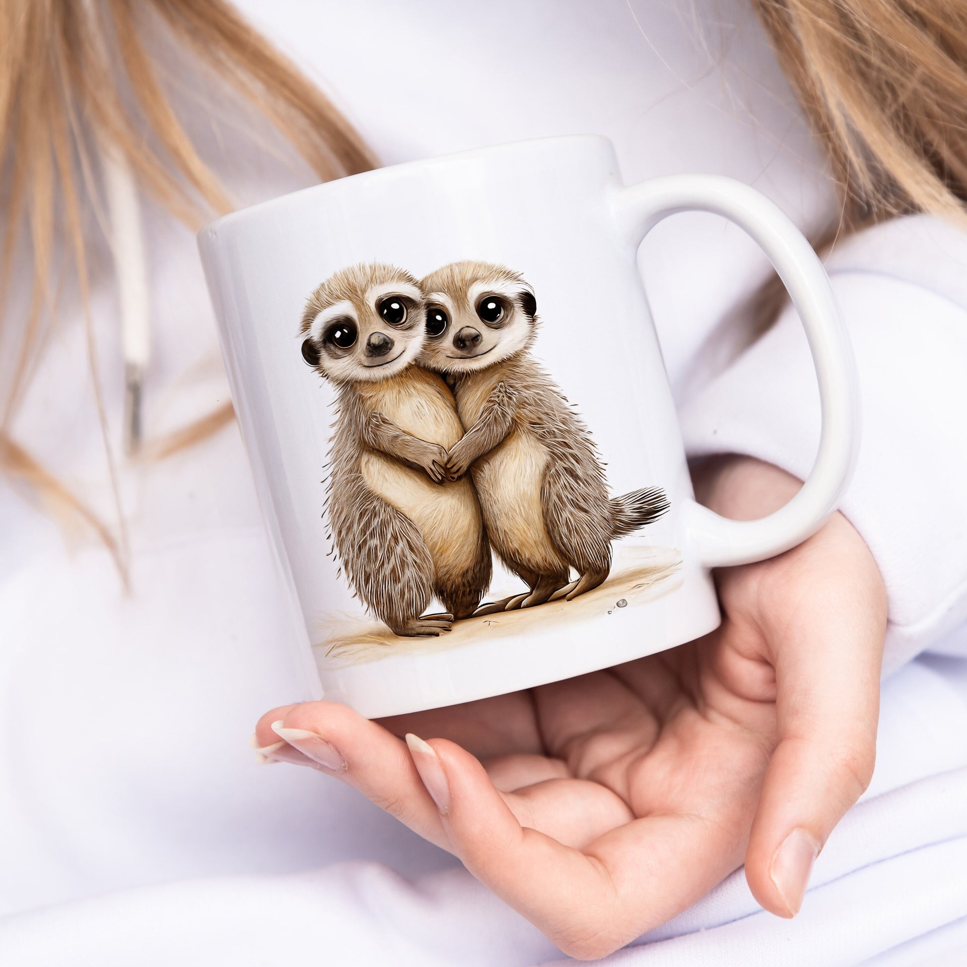 Erdmännchen Tasse süßes Geschenk Keramiktasse Freundinnen Geschenk Familie Kaffeetasse