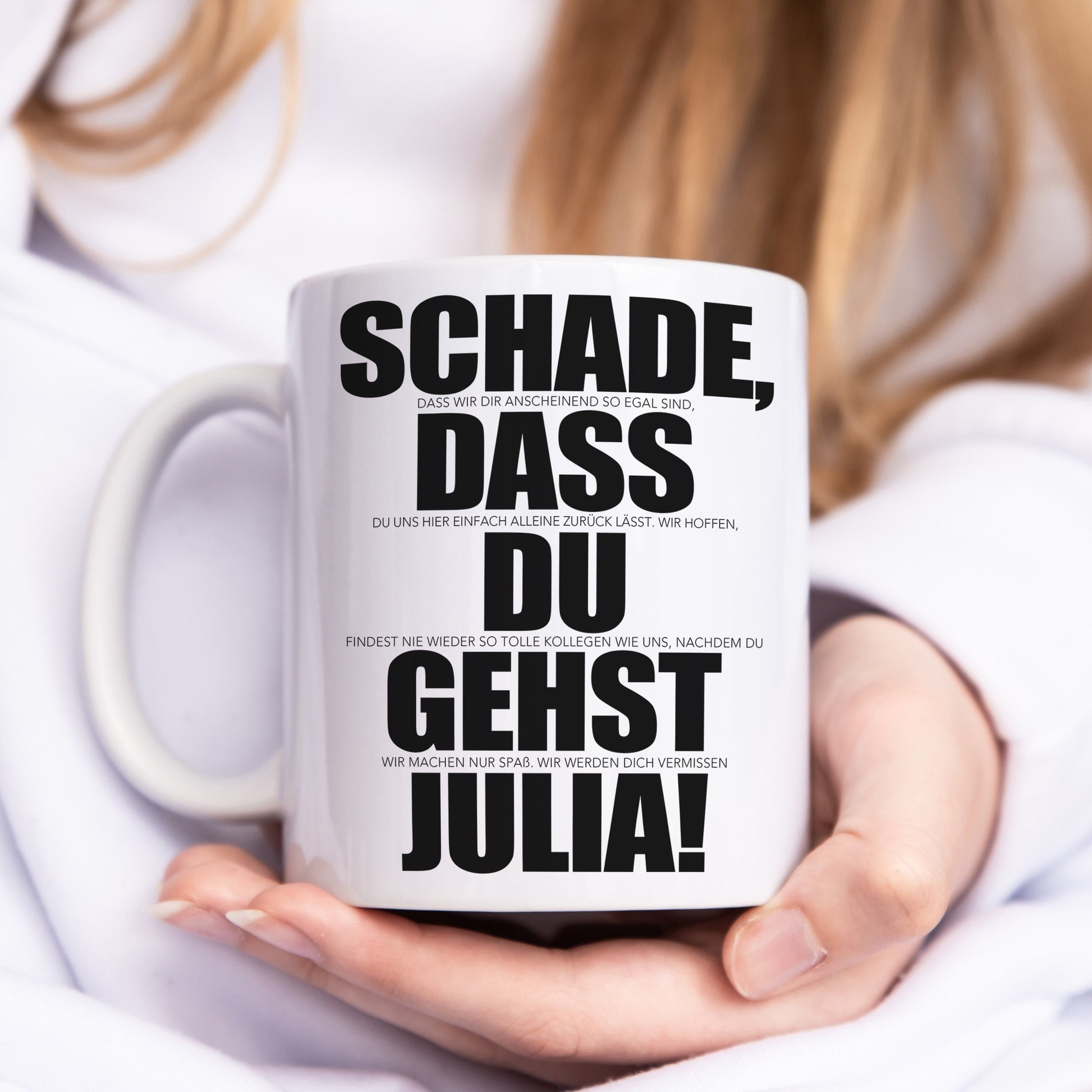 Schade dass du gehst Tasse Personalisiert zum Abschied Kollegin Kollege Jobwechsel Lustiges Abschiedsgeschenk Arbeitskollegin