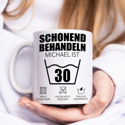 Schonend Behandeln 30 Tasse personalisiert 30. Geburtstag Geschenk Mann Frau Geburtstagsgeschenk runder Geburtstag 30 Jahre