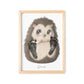 Baby Fußabdruck Bild Igel Fußabdrücke Personalisiert Babygeschenk zur Geburt Geschenk Kleinkind Kinderzimmerdeko (Ohne Farbe)