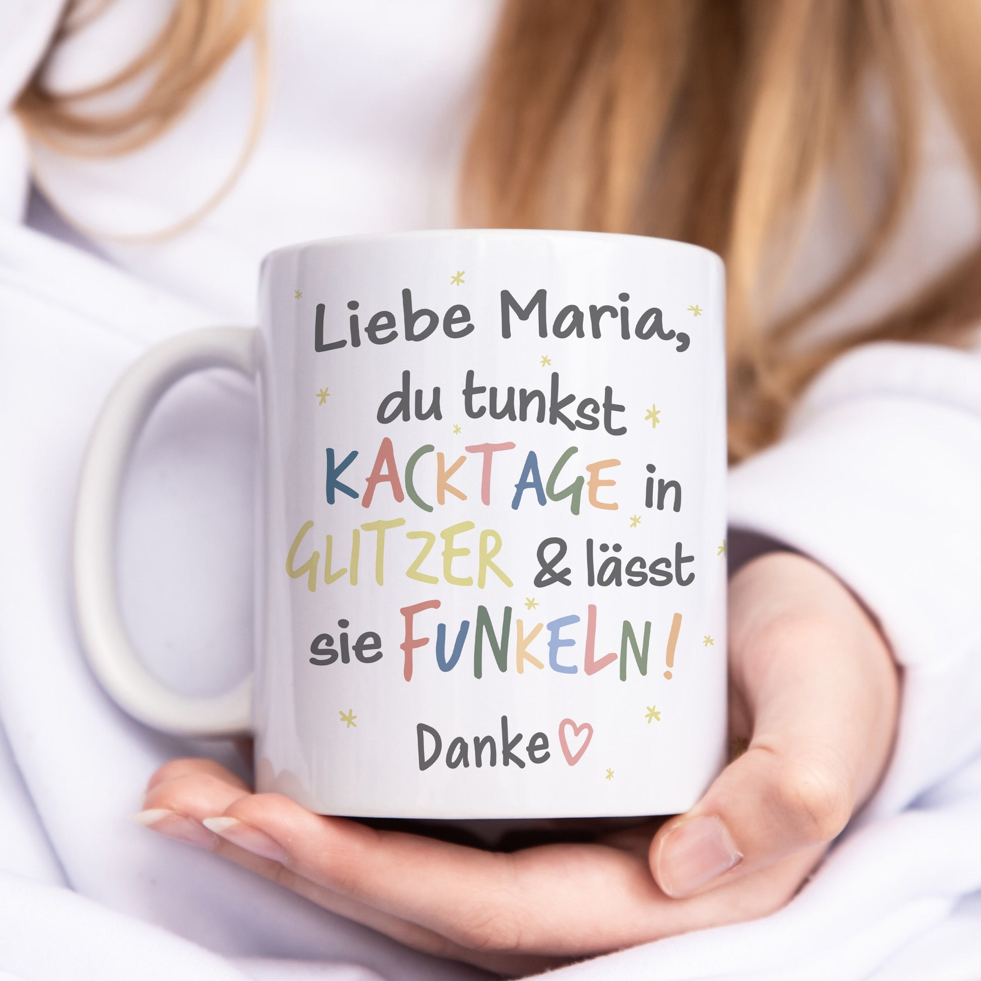 Tasse Beste Freundin Personalisiert für Kollegin "Kacktage in Glitzer tunken und funkeln lassen" Geschenk