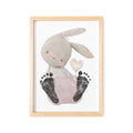 Baby Fußabdruck Bild Hase Altrosa Fußabdrücke Personalisiert Babygeschenk zur Geburt Geschenk Kleinkind Kinderzimmerdeko